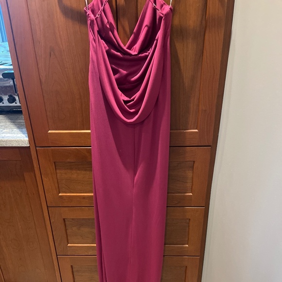 EUC 🌺 Katie May So Juicy Dress in Pink Peacock Halter Gown Sz S / US 4 - Picture 9 of 10